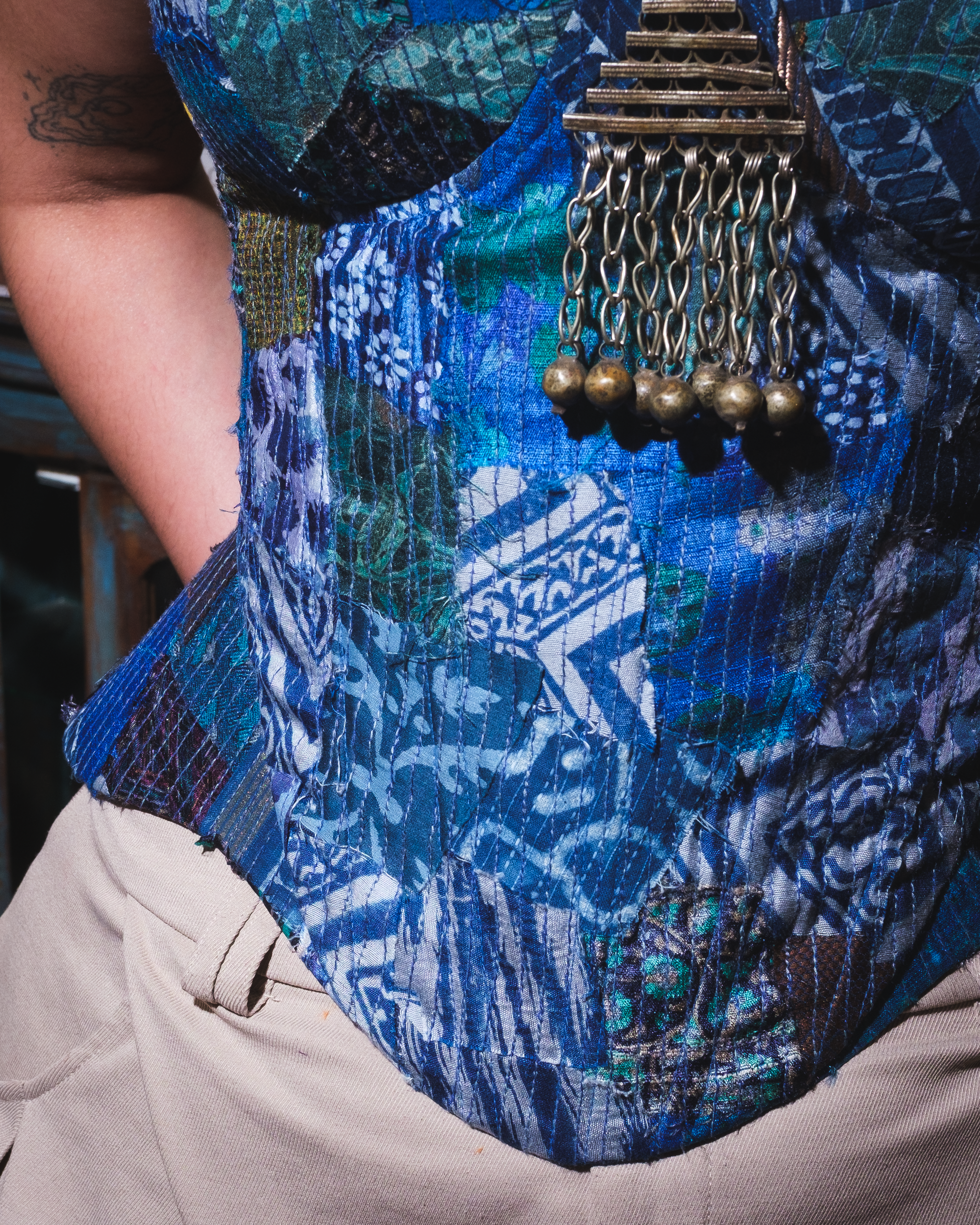 Patchwork Akshara corset